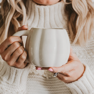 Cream Pumpkin Coffee Mug - Fall Decor & Gifts.