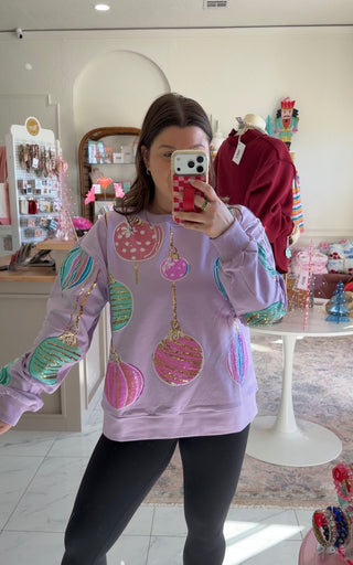Belle Cher Purple Holiday Sweater
