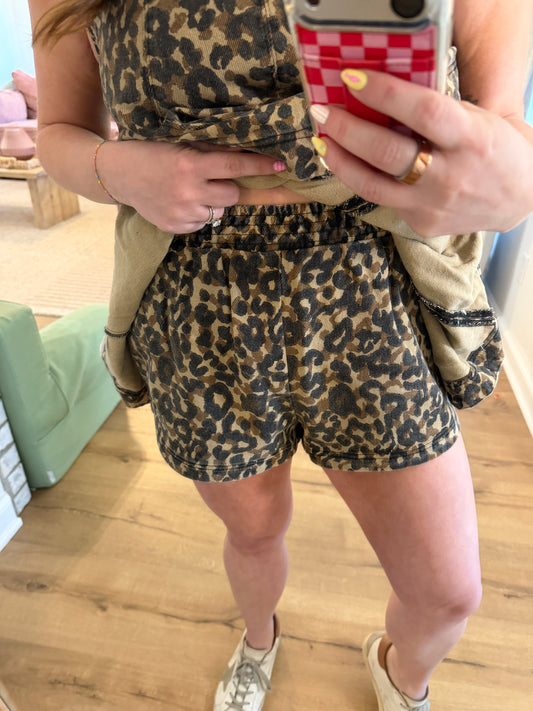 Outlaw Leopard Swing Shorts