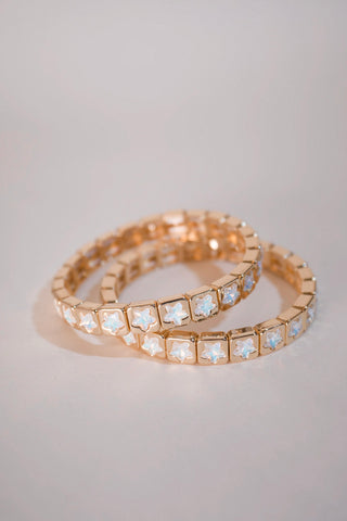 Star Opal Stretch Bracelet Set star-shaped opalescent glass stone bracelets Taylor Shaye - House of Me boutique Norman OK