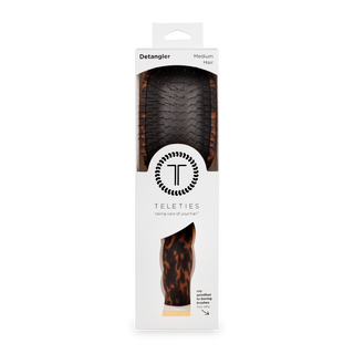Tortoise detangler hair brush by Teleties top view - House of Me boutique Norman OK