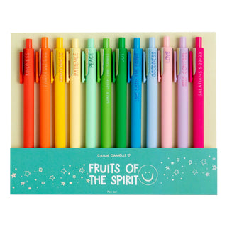 Fruits of the Spirit Faith-Inspired Pen Set of 12 front view - House of Me boutique Norman OK