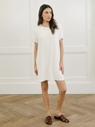 Women's Bamboo Rib-Knit Boyfriend Sleep Dress.