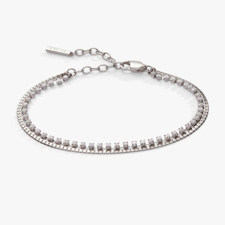 Double Strand Crystal Tennis Chain Bracelet.