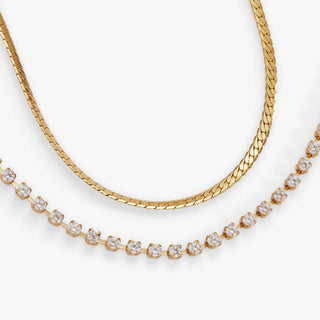 Double Strand Crystal Tennis Chain Bracelet.