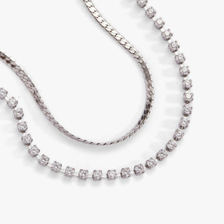 Double Strand Crystal Tennis Chain Bracelet.