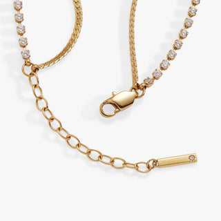 Double Strand Crystal Tennis Chain Bracelet.