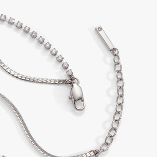 Double Strand Crystal Tennis Chain Bracelet.