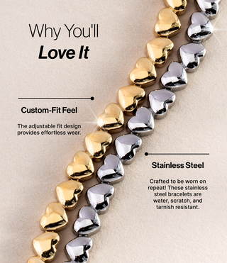 Heart Charm Tennis Bracelet.