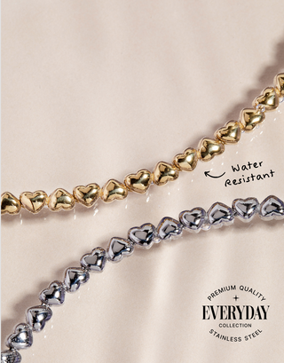 Heart Charm Tennis Bracelet.