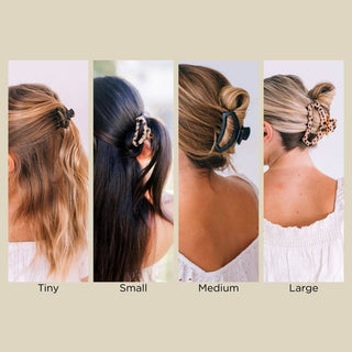 Tortoise medium open hair clip by Teleties side view - House of Me boutique Norman OK
