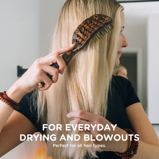 Tortoise vented hair brush by Teleties bristle detail - House of Me boutique Norman OK