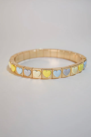 Pastel Heart Gold Bracelet.