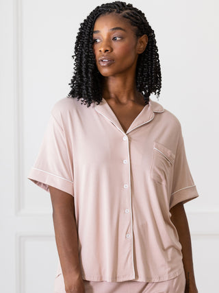 Women's Bamboo Stretch-Knit Short Sleeve Pajama Top (Collective)