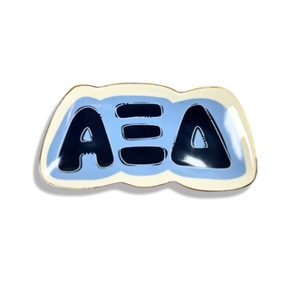 Sorority trinket tray with Greek letters by Duo Threads, sorority big little gift - House of Me boutique Norman OK