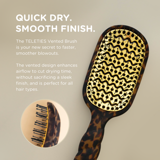 Tortoise vented hair brush by Teleties close up view - House of Me boutique Norman OK