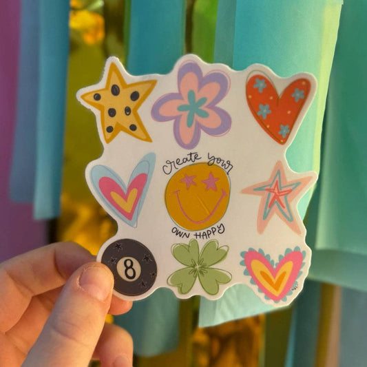 Create Your Own Happy Sticker- Doodles By Rebekah