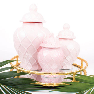 Pink Textured Ginger Jar - Large.