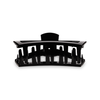 Jet black medium open hair clip by Teleties detail view - House of Me boutique Norman OK