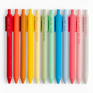 Spread Sunshine Coastal-Inspired Pen Set of 12 back view - House of Me boutique Norman OK