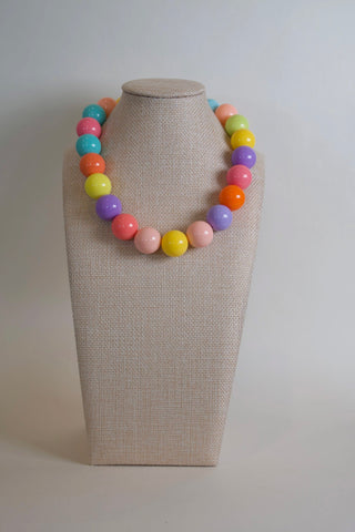Statement Rainbow Beaded Necklace detail close up Hart Designs - House of Me boutique Norman OK
