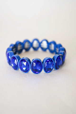 Sapphire Glass Stretchy Bracelet.