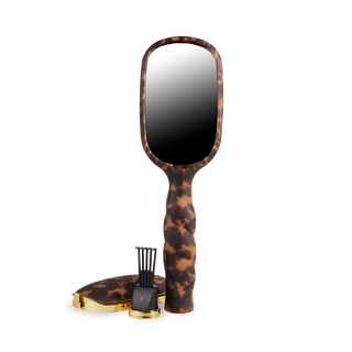 Tortoise detangler hair brush by Teleties side view - House of Me boutique Norman OK