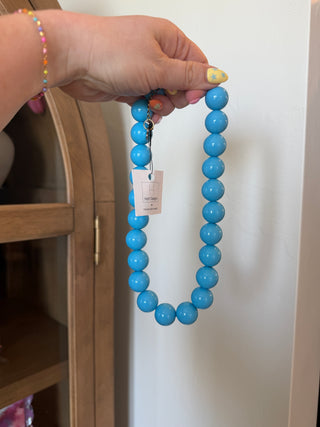 Statement Beaded Necklace- Electric Blue