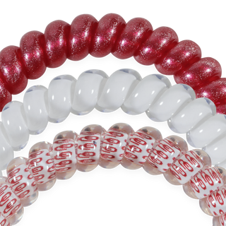 Boomer Sooner OU small spiral hair ties by Teleties detail view - House of Me boutique Norman OK