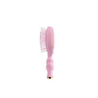 Bubblegum pink mini detangler hair brush by Teleties styled view - House of Me boutique Norman OK
