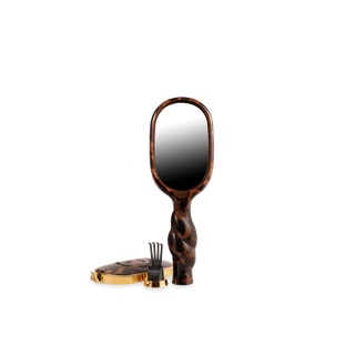 Tortoise mini detangler hair brush by Teleties alternate view - House of Me boutique Norman OK