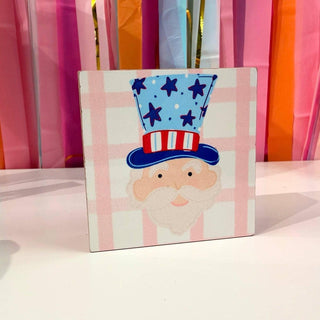 Uncle Sam 4x4 Block patriotic handmade tiered tray decor - House of Me boutique Norman OK