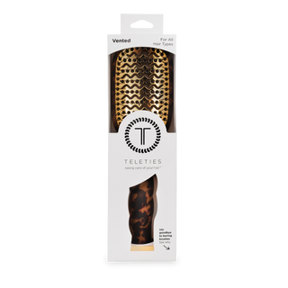 Tortoise vented hair brush by Teleties alternate view - House of Me boutique Norman OK