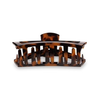 Tortoise medium open hair clip by Teleties detail view - House of Me boutique Norman OK