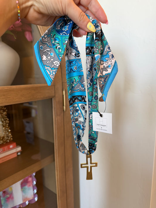 Blue Tide Cross Necklace