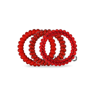 Red Carpet Ready large spiral hair ties by Teleties styled view - House of Me boutique Norman OK