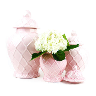 Pink Textured Ginger Jar - Large.