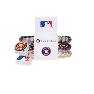 Houston Astros small spiral hair ties by Teleties - House of Me boutique Norman OK