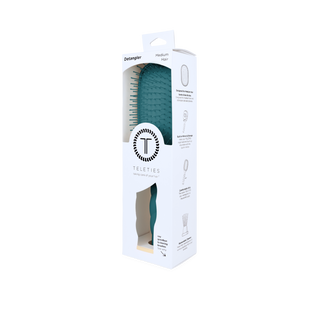 Teal With It detangler hair brush by Teleties side view - House of Me boutique Norman OK