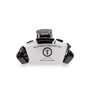 Jet black tiny classic claw clip by Teleties styled view - House of Me boutique Norman OK
