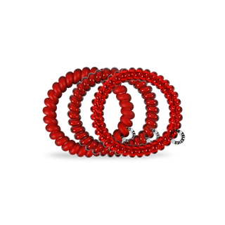 Red Carpet Ready small spiral hair ties by Teleties styled view - House of Me boutique Norman OK