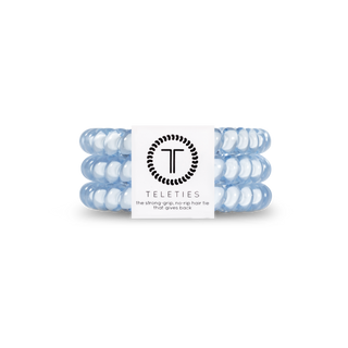 Washed Denim small spiral hair ties by Teleties - House of Me boutique Norman OK
