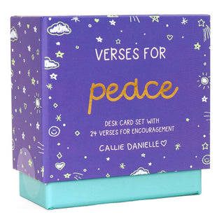 Verses for Peace – Bible Verse Card Set with Display Stand.