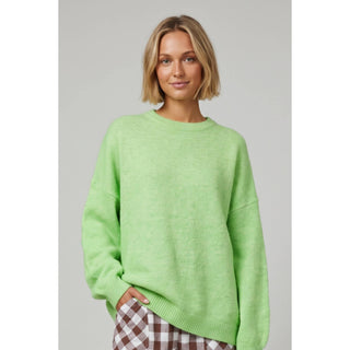 Lime Balloon sleeve pullover sweater - House of Me boutique Norman OK