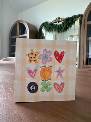 Create Your Own Happy 4x4 Block close up - House of Me boutique Norman OK