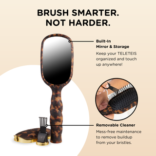 Tortoise detangler hair brush by Teleties back view - House of Me boutique Norman OK