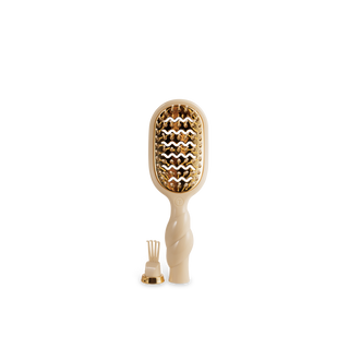 Tan mini vented hair brush by Teleties in purse - House of Me boutique Norman OK