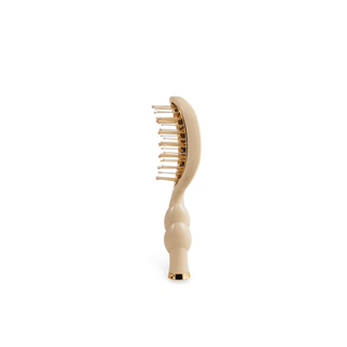 Tan mini vented hair brush by Teleties styled view - House of Me boutique Norman OK