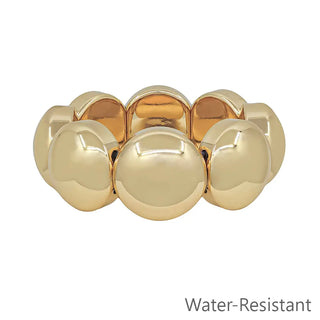 Bold Gold Water Resistant Metal Stretch Bracelet