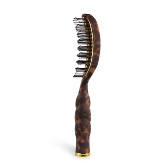 Tortoise vented hair brush by Teleties styled view - House of Me boutique Norman OK
